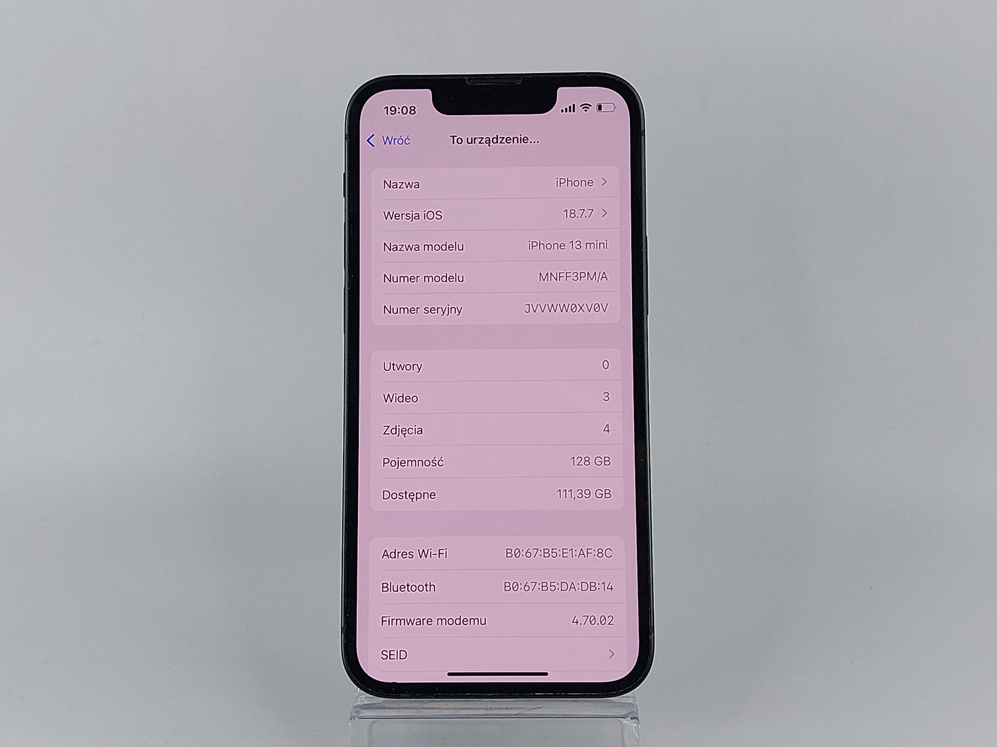 iPhone 13 mini 128GB, 80% Zielony - Stan Bardzo Dobry